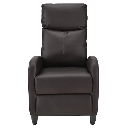 Helloshop26 Fauteuil relaxant avec dossier inclinable et repose-pieds housse marron 102 cm 03_0005211