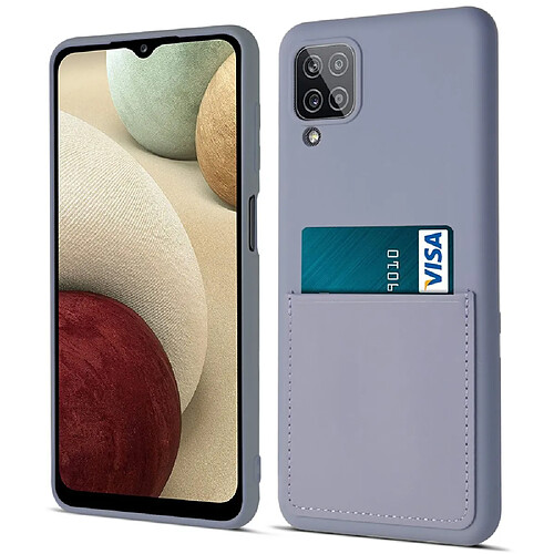 Coque en silicone anti-rayures avec porte-carte Gris lavande pour votre Samsung Galaxy A12 5G