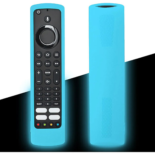 SANAG Housse Coque En Silicone Pour Jvc/Bush/Toshiba/Xiaomi/Fire Tv Telecommande Vocale, Etui De Protection Pour Jvc Telecommande, Antiderapage, Antisismique, Lavable(Bleu Lumineux)