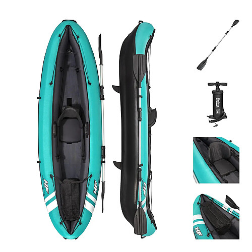 Kayak Gonflable Bestway Hydro-Force Ventura 280x86 cm 1 Personne Gonfleur et Pagaie