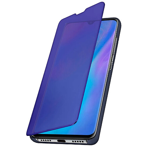 Avizar Housse Huawei P30 Pro Étui Miroir Clapet translucide Stand Vidéo bleu nuit