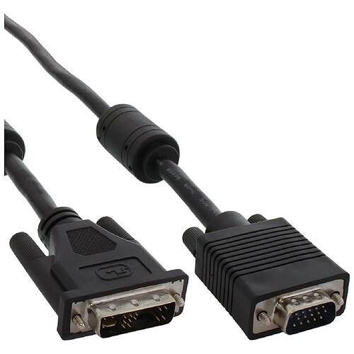 Câble de raccordement DVI-A, InLine®, analogue 12+5 prise sur 15 broches HD prise VGA, 3m