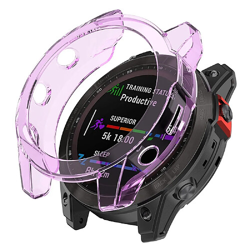 Coque en TPU transparent, violet transparent pour votre Garmin Fenix 7X/7X Solar