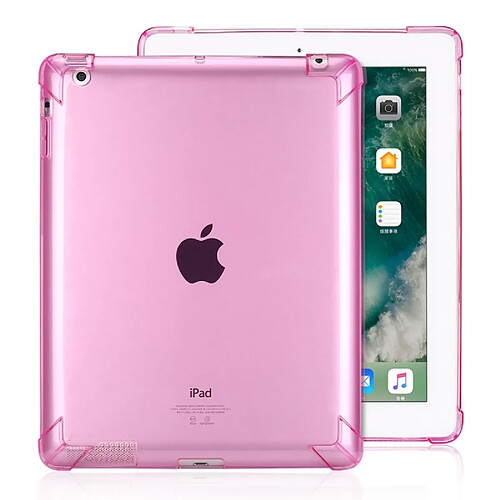 Wewoo Housse Étui Coque de protection antichoc hautement transparent pour TPU Corners iPad 4/3/2 rouge