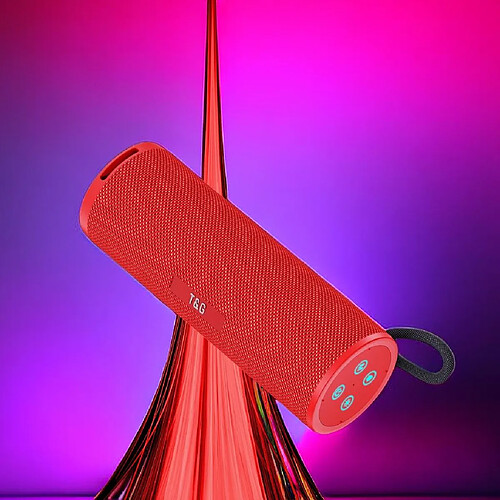 Yonis Enceinte Bluetooth Étanche Rouge Avec LED