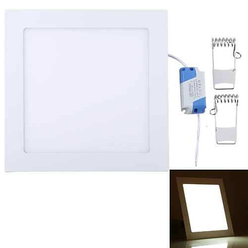 Wewoo Lampe carrée blanche de lumière de la 22.5cm de la 18W avec le conducteur de LED, 90 LED SMD 2835, flux lumineux: 1600LM, CA 85-265V, taille de découpe: 20cm