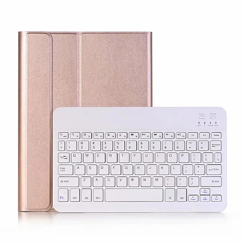 Universal Clavier sans fil BT3.0 pour iPad 10.22019 Clavier de protection pour iPad (rose et blanc)