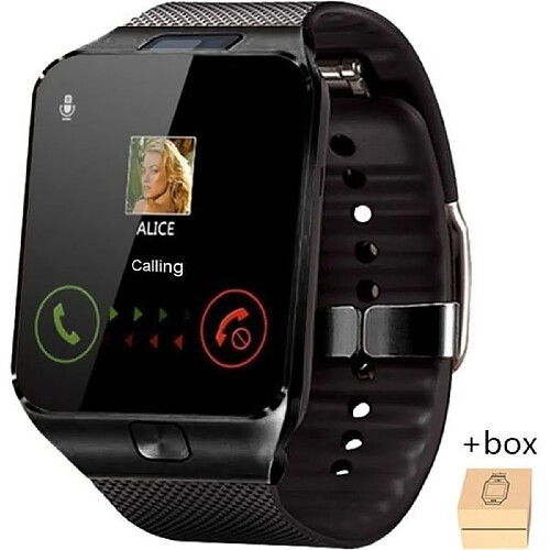 NC dz09 noir - Montre connectée avec caméra Q18, Bluetooth, emplacement pour carte SIM-TF, d20-DZ09, pour apple