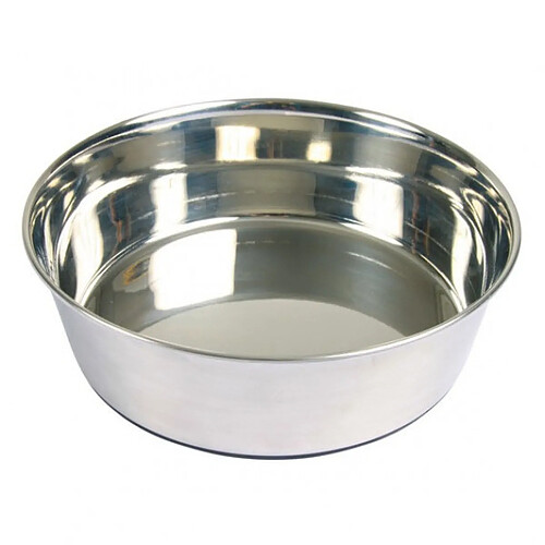 Ecuelle en acier inox anti-dérapante Trixie pour chiens Contenance 1 litre Diamètre 17 cm