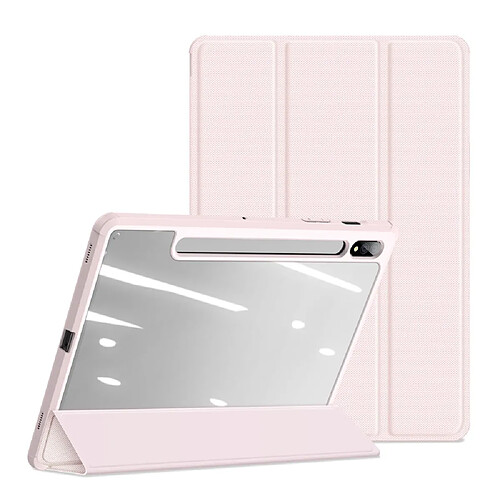 Dux Ducis Etui en PU avec support à 3 volets rose clair pour votre Samsung Galaxy Tab S7