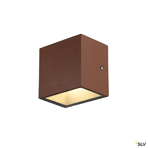 Applique extérieure SLV SITRA CUBE, rouille avec LED intégrée, 10W, 3000K, IP44