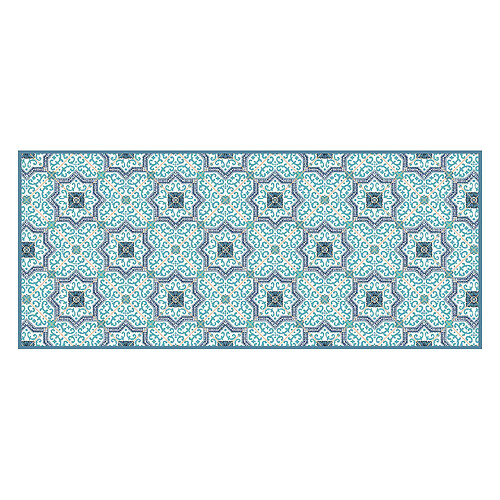 Alter Chemin de cuisine, 100% Made in Italy, Tapis antitache avec impression numérique, Chemin de table antidérapant et lavable, modèle Majolica - Eugène, 140x52 cm