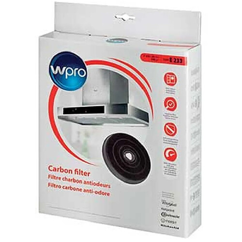 Wpro Filtre charbon e233 pour hotte dedietrich smeg zanussi