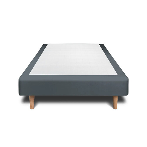 Sommeil de plomb Sommier Tapissier Velours Gris anthracite 100x200 H29cm