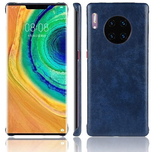 Wewoo Coque Rigide Pour Huawei Mate 30 Pro Shockproof Litchi PC + PU Case Blue