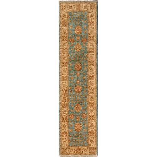 Vidal Tapis de couloir en laine 248x61 vert Ziegler