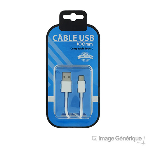 Câble Data Type-C Vers USB - 1m - Blanc - (Compatible, Blister)