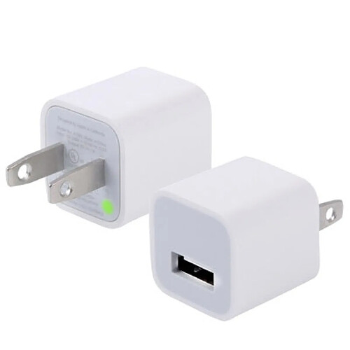 Wewoo Pour iPhone, Galaxy, Huawei, Xiaomi, blanc LG, HTC et autres smartphone, appareils rechargeables US Plug 5V / 1A USB Chargeur Adaptateur,