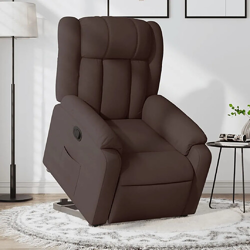 vidaXL Fauteuil inclinable marron foncé tissu