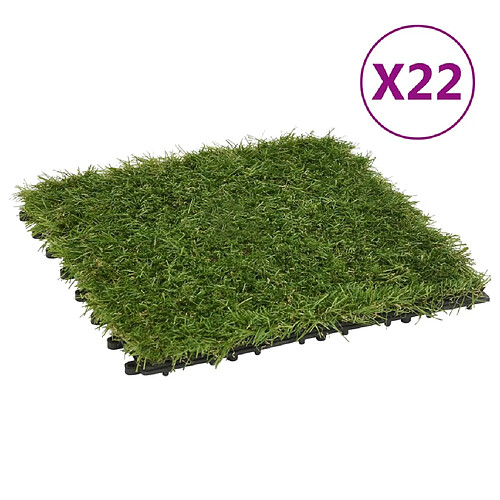 vidaXL Carreaux de gazon artificiel 22 pcs Vert 30x30 cm