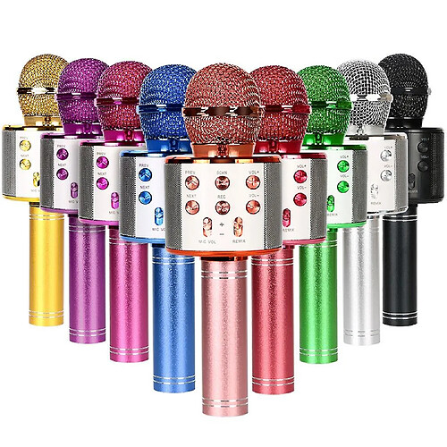 Universal WS858 Portable Bluetooth Karaoké Microphone Haut-parleur professionnel sans fil Homepage KTV Microphone portatif (or)