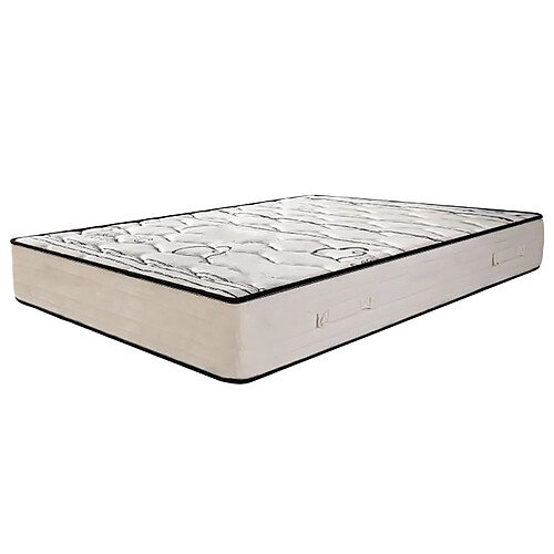 Visiodirect Matelas réversible NELIA 140x190 cm, mousse haute densité, indépendance du couchage, avec face été/hiver, épaisseur 24 cm