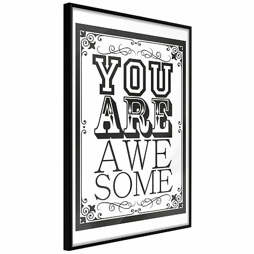 Paris Prix Affiche Murale Encadrée You Are Awesome 30 x 45 cm Noir