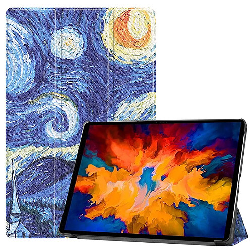 Etui en PU impression de motifs avec support tri-pliure papillon pour votre Lenovo Tab P11 Pro TB-J706F