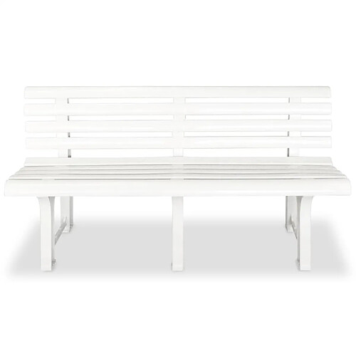 Helloshop26 Banc de jardin meuble de patio d'extérieur terrasse 145,5 cm plastique blanc 02_0011244