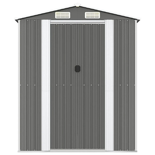 Helloshop26 Abri de jardin en acier galvanisé - 192 x 191 x 223 cm - Gris clair