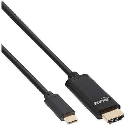 Câble d'affichage USB InLine®, USB Type-C mâle vers HDMI mâle (mode alternatif DP), 4K2K, noir, 2 m