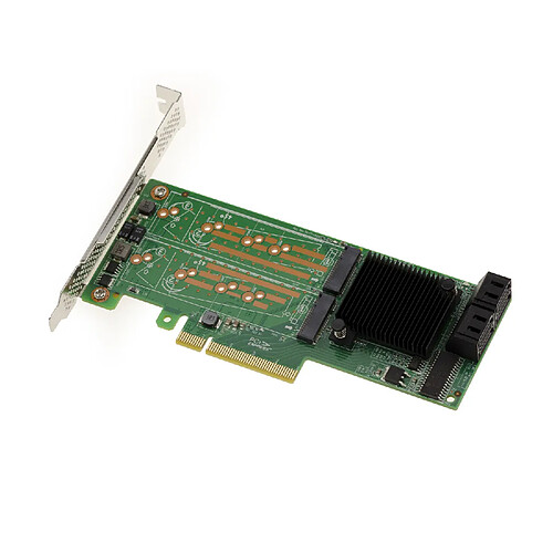 Kalea-Informatique Carte PCIe 2.0 4x SSD M2 type SATA et 4x HDD SATA 3.0 6G - LSI SAS 2008 support RAID