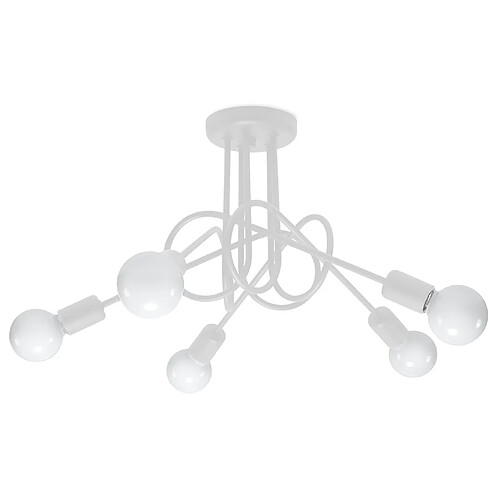 Sollux Plafonnier semi-encastré à bras multiples Loop 5 blanc