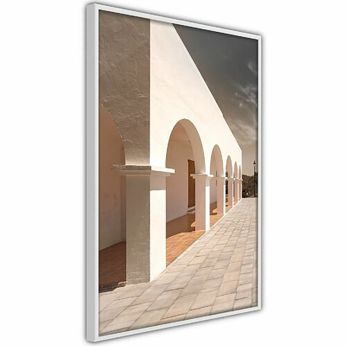 Paris Prix Affiche Murale Encadrée Sunny Colonnade 30 x 45 cm Blanc