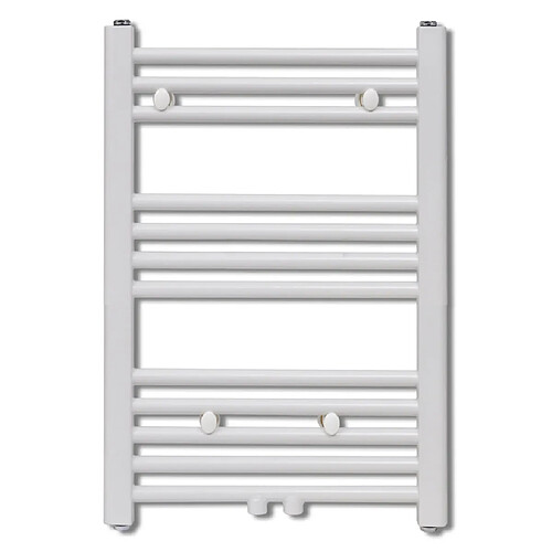 Helloshop26 Radiateur sèche-serviettes circulation d'eau chaude hauteur 76 cm salle de bain blanc 3202013