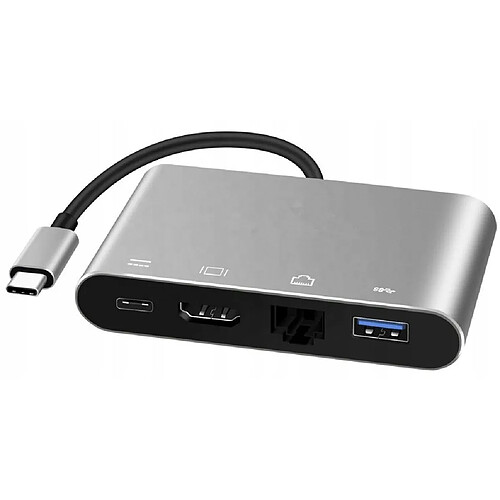 GUPBOO Concentrateur USB-C Adaptateur HDMI 4K LAN RJ45 USB 3.0 PD,JL1098