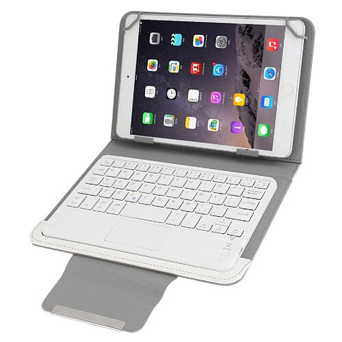 Wewoo Clavier QWERTY blanc pour 7 pouces iSO & Android & Windows Tablette Tactile Housse en cuir universelle magnétique détachable de de Touchpad de Bluetooth avec le support