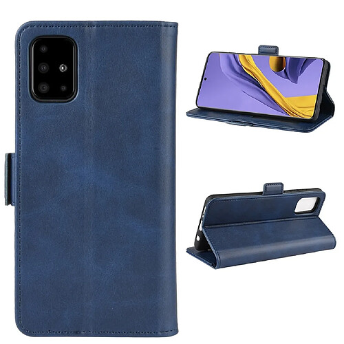 Wewoo Housse Coque Pour Galaxy A51 Double boucle Crazy Horse Business Holster de téléphone portable avec fonction de support de portefeuille de carte bleu