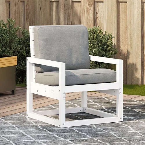 Maison Chic Chaise/Fateuill de jardin blanc 57,5x63x76 cm bois de pin massif -GKD27156