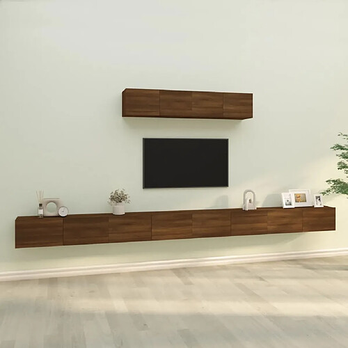 vidaXL Ensemble de meubles TV 6 pcs Chêne marron Bois d'ingénierie