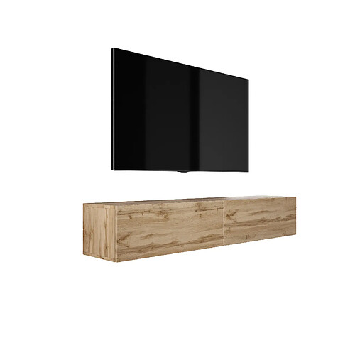 3XELIVING Meuble TV suspendu, D: l : 170 cm, H : 34 cm, P : 32 cm CHÊNE WOTAN