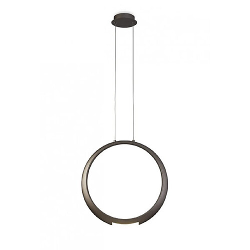 Luminaire Center Suspension LED intégré Ring Bronze 1 ampoule 35cm