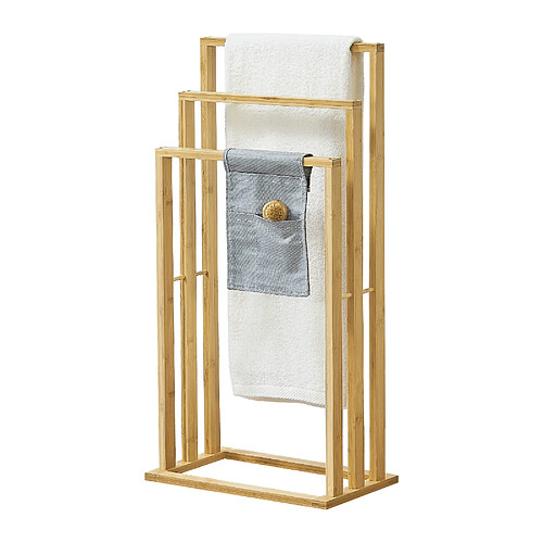 Porte-Serviettes sur Pied Rana en Bambou 40 x 24 x 82 cm [en.casa]