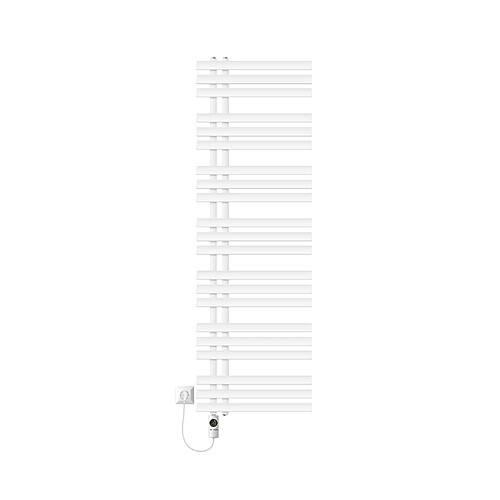 LuxeBath Radiateur de salle de bain en acier blanc 50x160 cm avec élément chauffant 900W