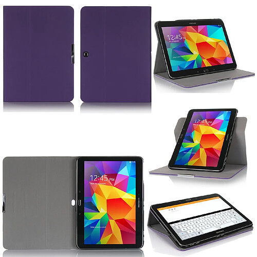 Xeptio Samsung Galaxy Tab S 10.5 - Housse protection rotative Style Cuir violet - Etui coque