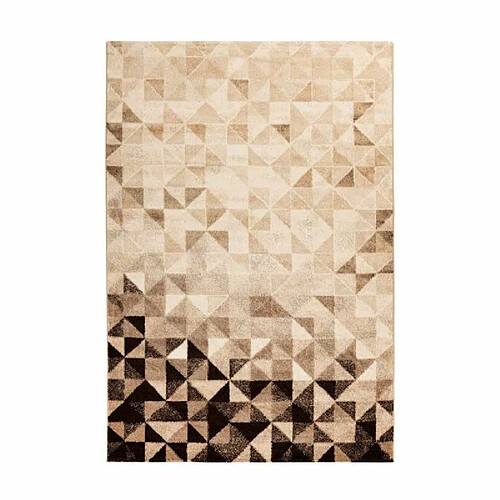 Paris Prix Tapis Tissé à Poils Ras Naila Crème & Marron 120 x 170 cm