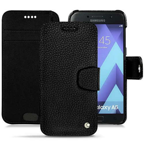 Housse cuir Samsung Galaxy A5 (2017) - Rabat portefeuille - Ebène ( Noir / Black ) - NOREVE