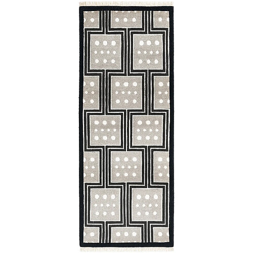 Vidal Tapis de couloir en laine 203x79 noir Darya