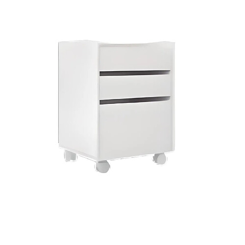 Pegane Caisson de 3 tiroirs à roulettes coloris Blanc - Longueur 47 x profondeur 44 x hauteur 66 cm