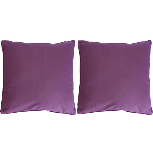 Jardindeco Coussin en coton coloré Salsa 45 cm (Lot de 2) aubergine.